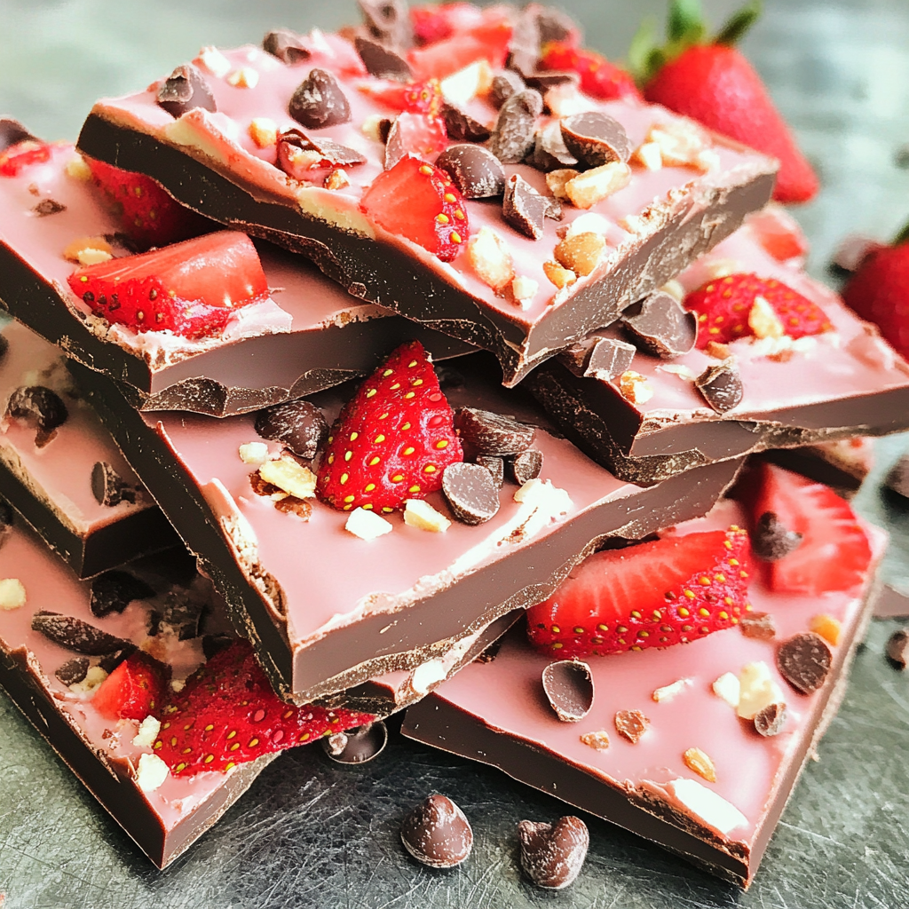 Chocolate Strawberry Bark – A Sweet & Crunchy Treat