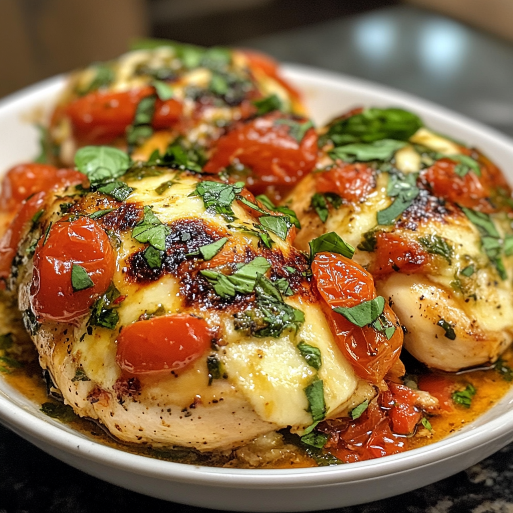 Garlic Tomato Chicken with Mozzarella: A Flavorful, Savory Meal